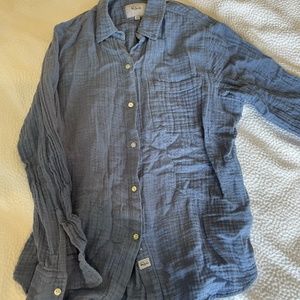 Rails Cotton Blue Button Up Blouse Size M